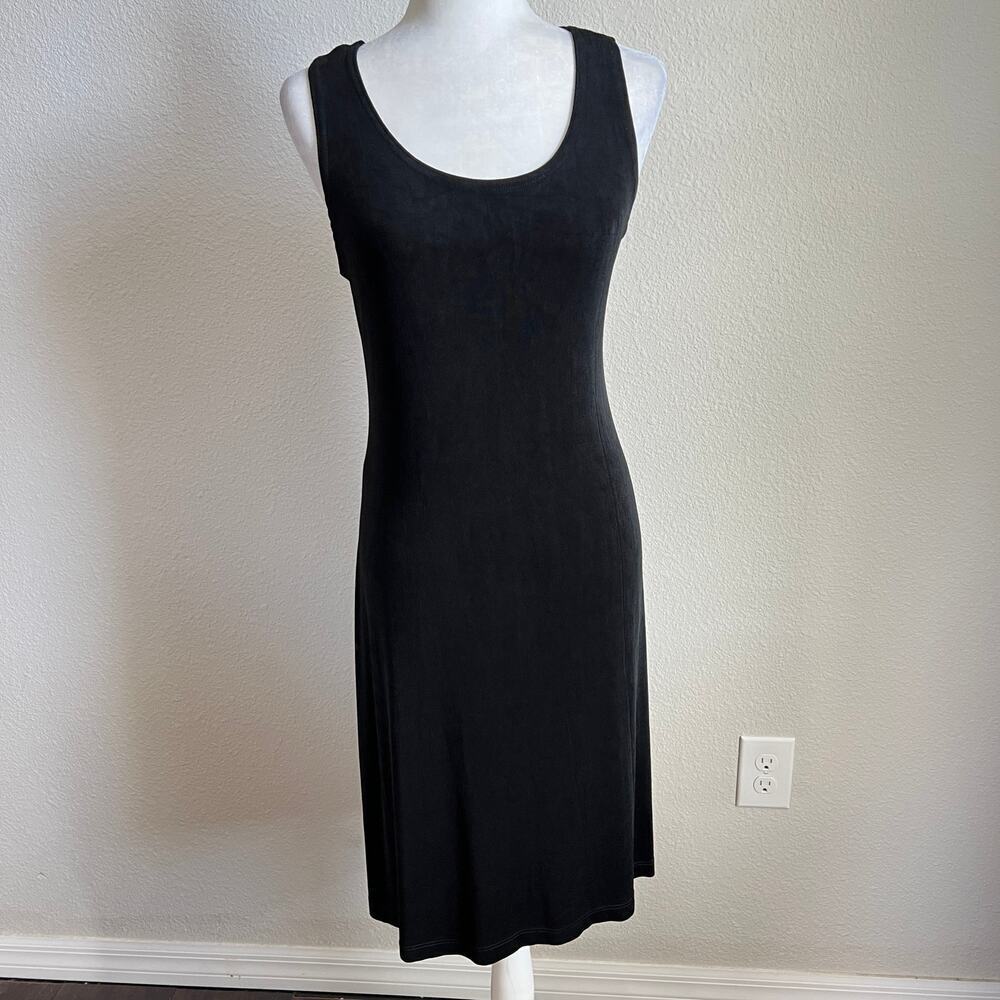 Ronni Nicole Black Vintage 90s Y2K Dress Women's M Petite Midi Stretch Slinky
